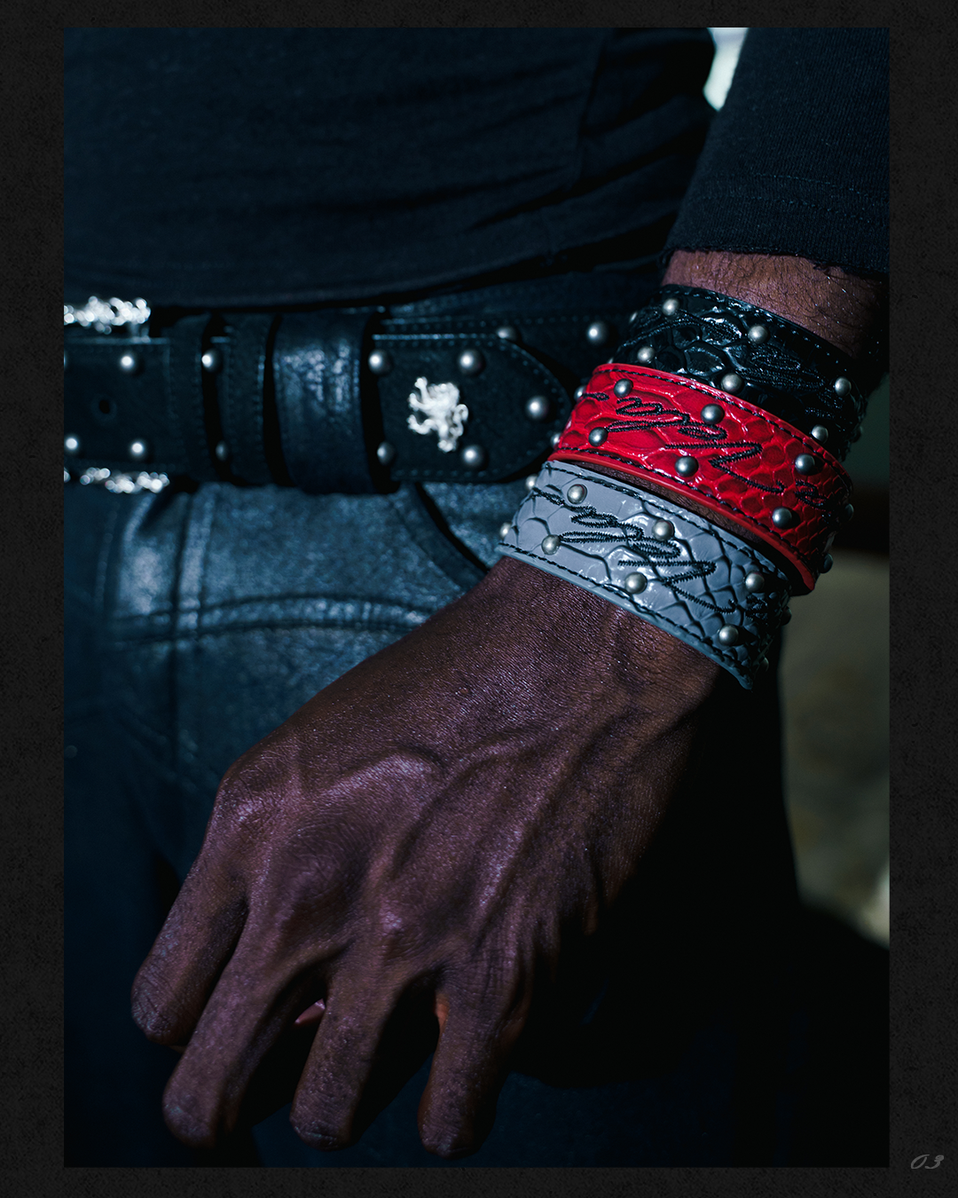 Black Python Leather Bracelet