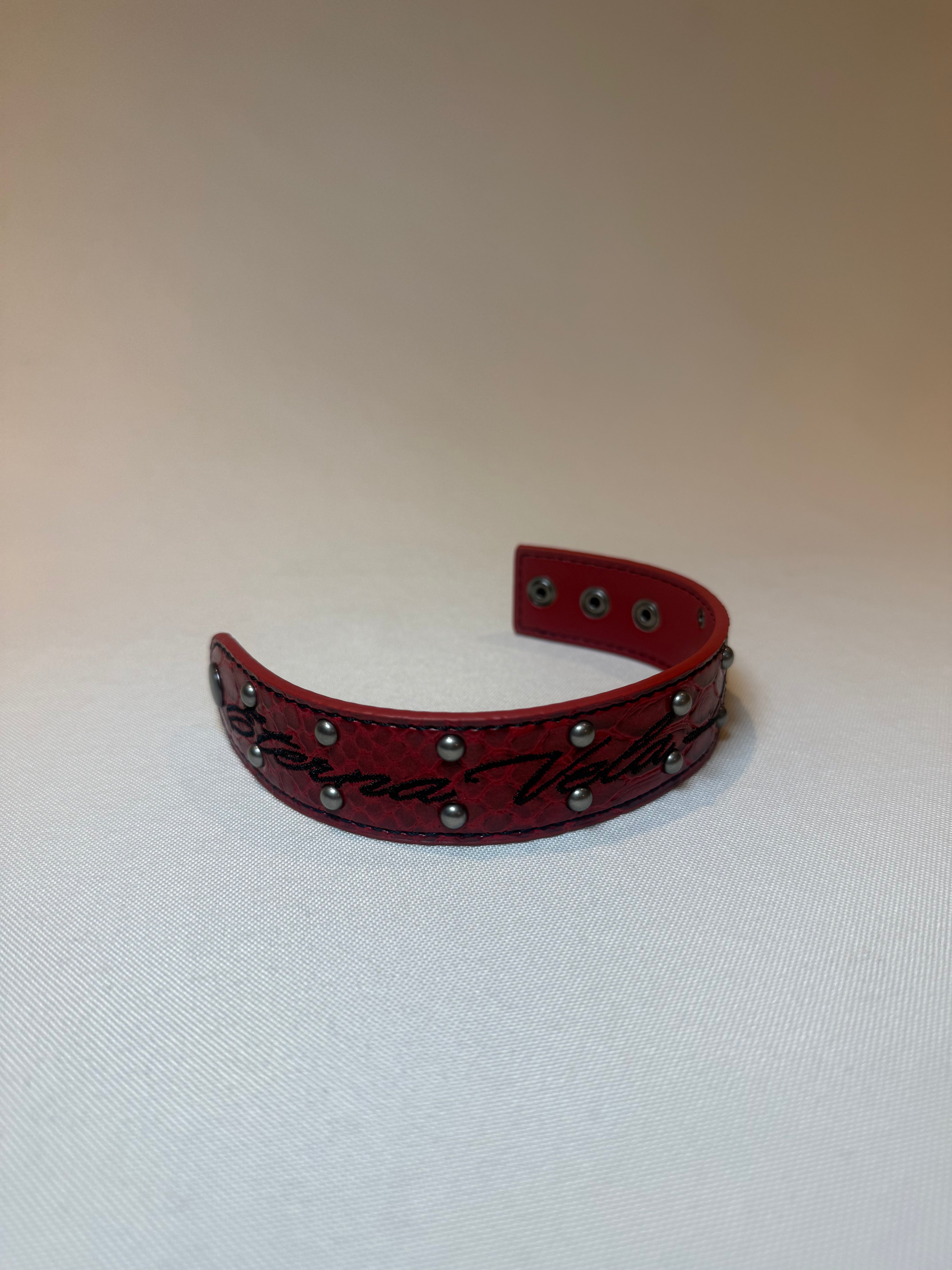 Red Python Leather Bracelet