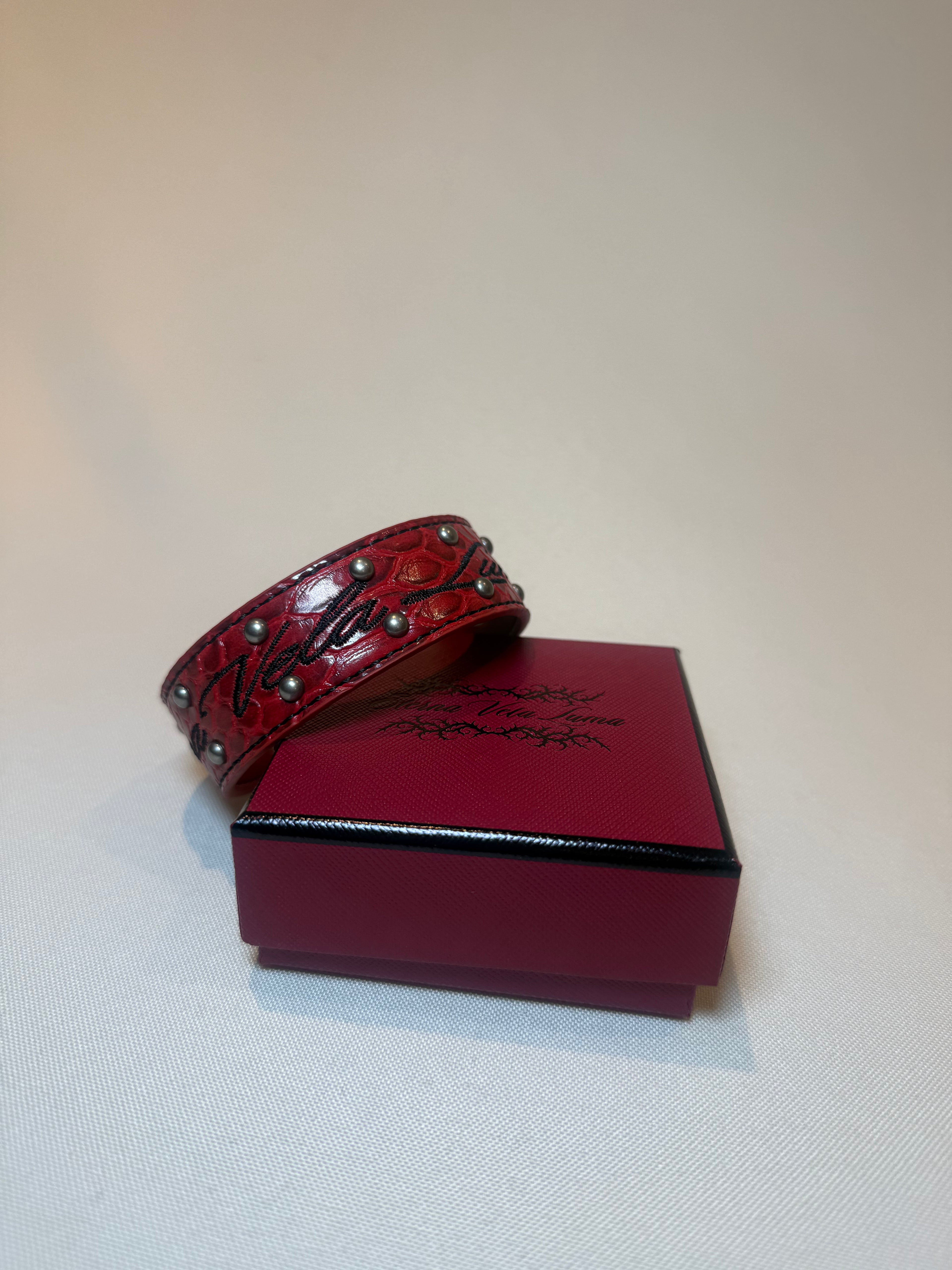 Red Python Leather Bracelet