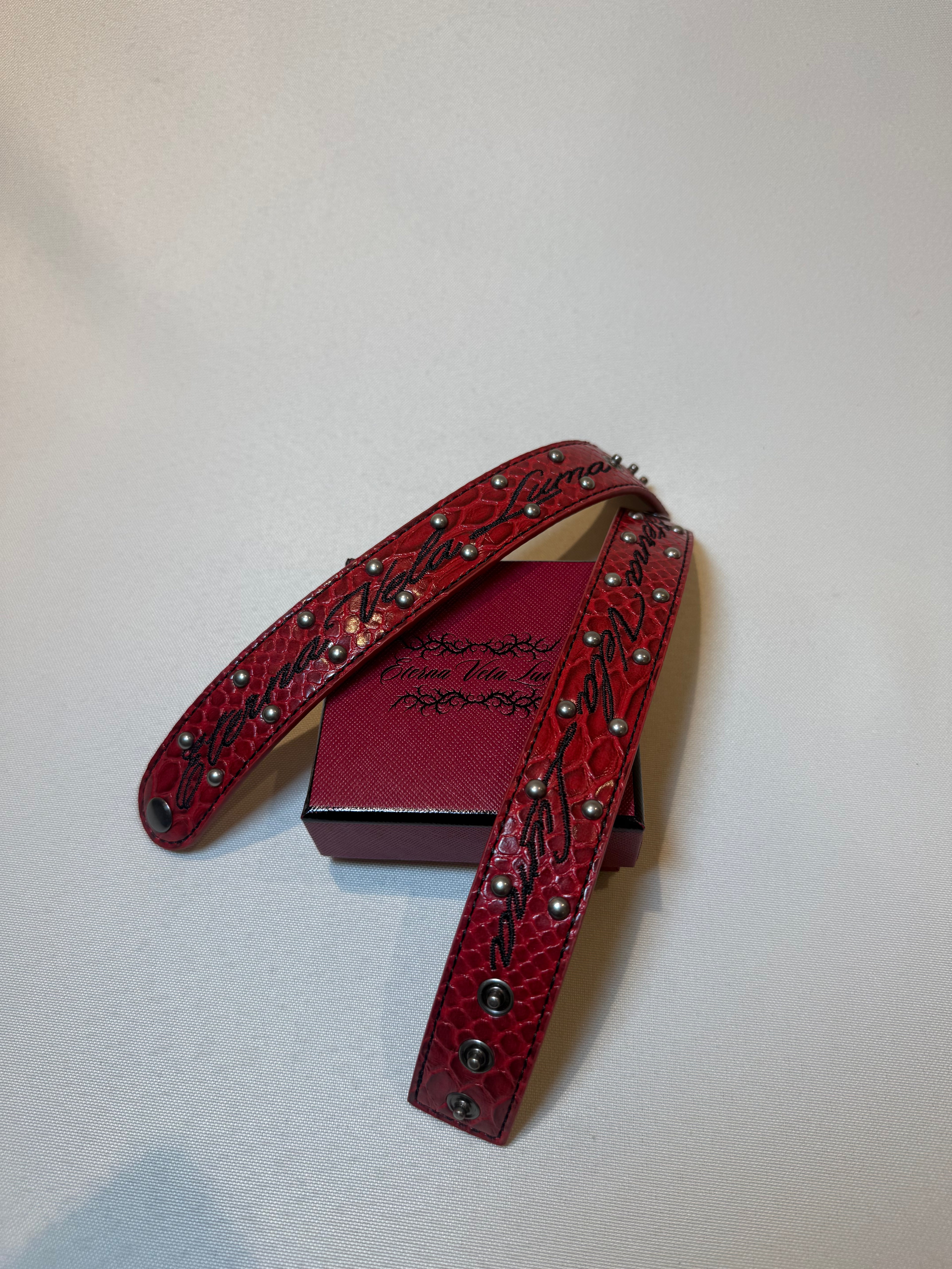 Red Python Leather Bracelet