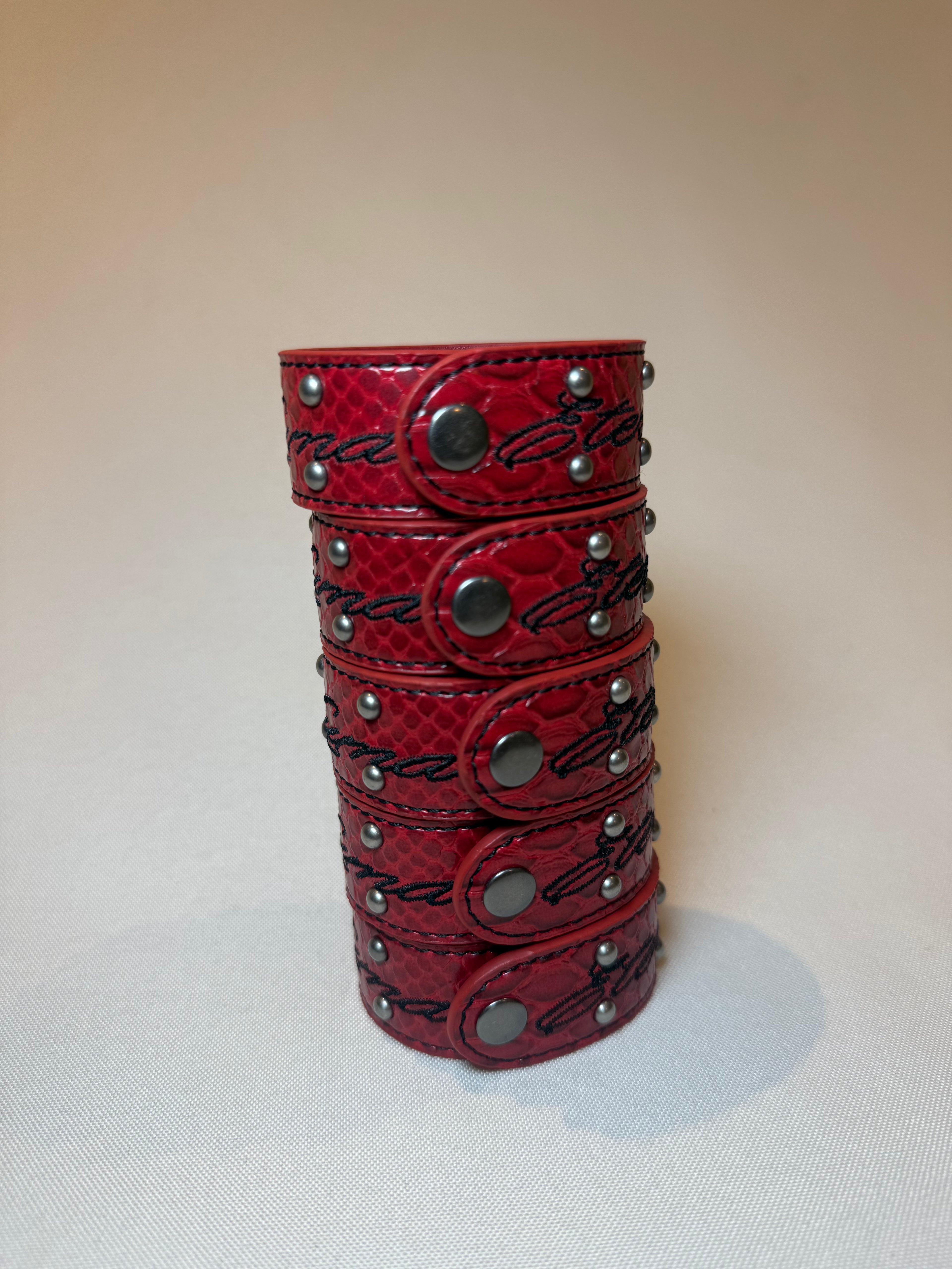Red Python Leather Bracelet