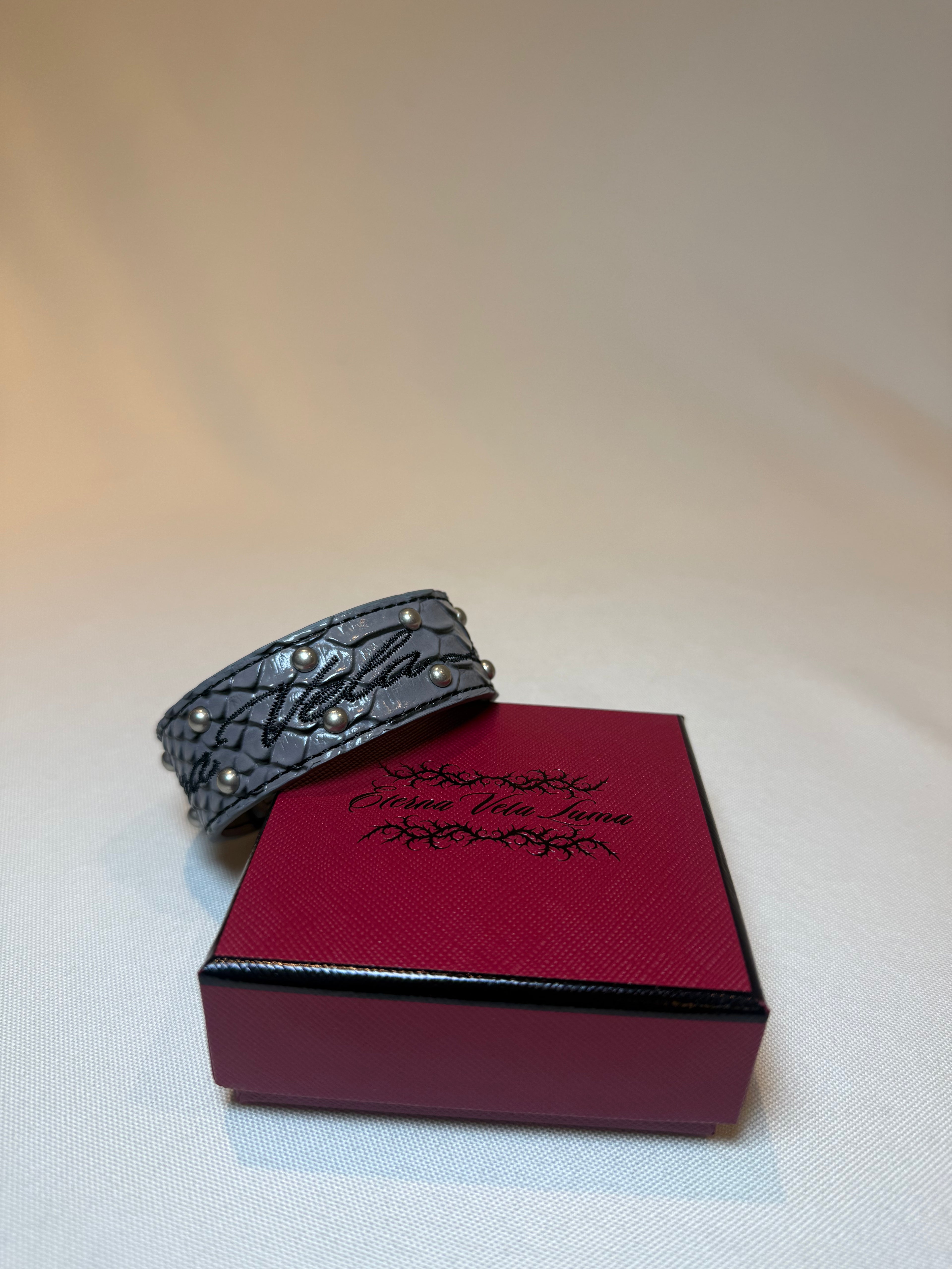 Gray Python Leather Bracelet