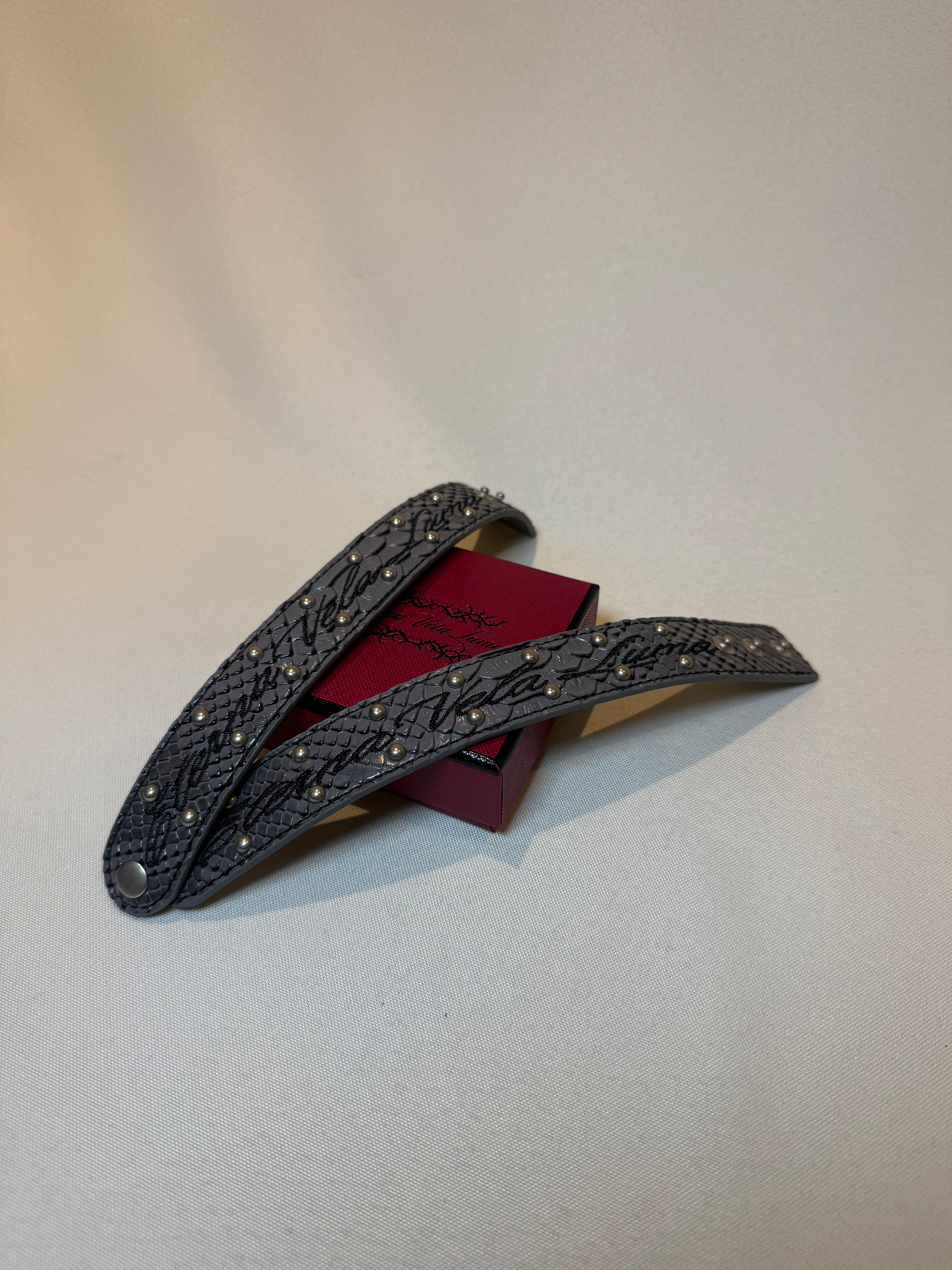 Gray Python Leather Bracelet