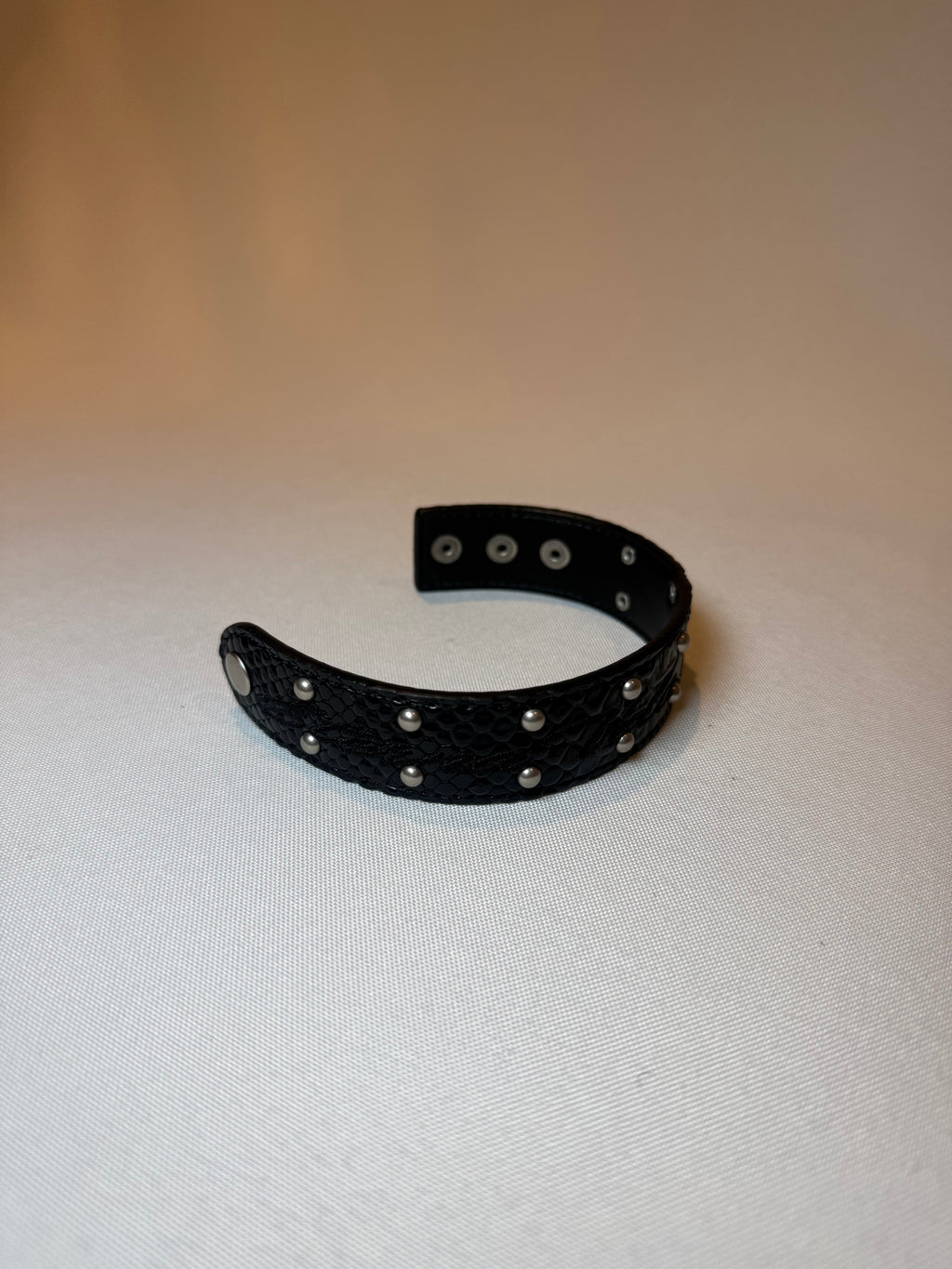 Black Python Leather Bracelet