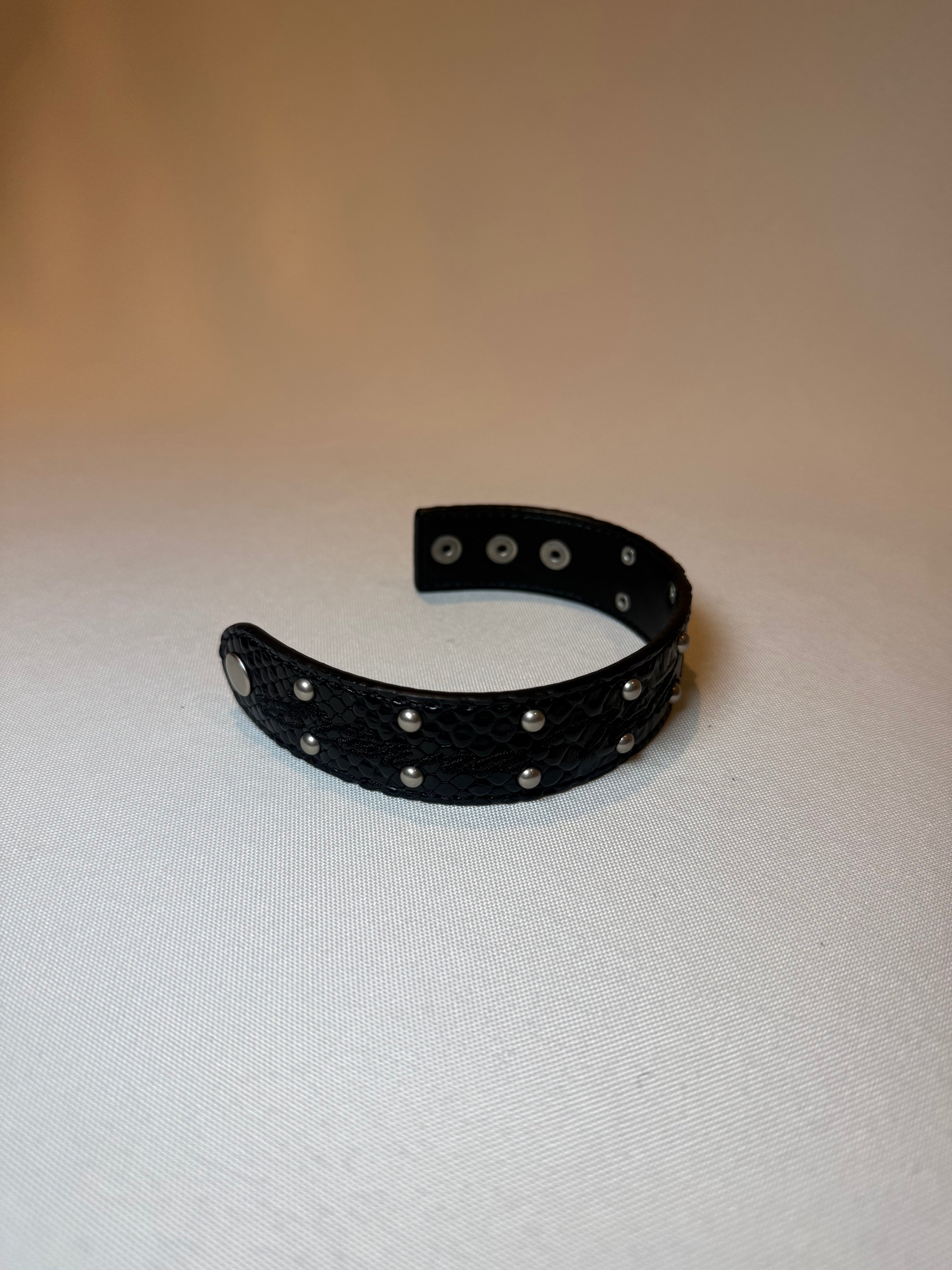 Black Python Leather Bracelet