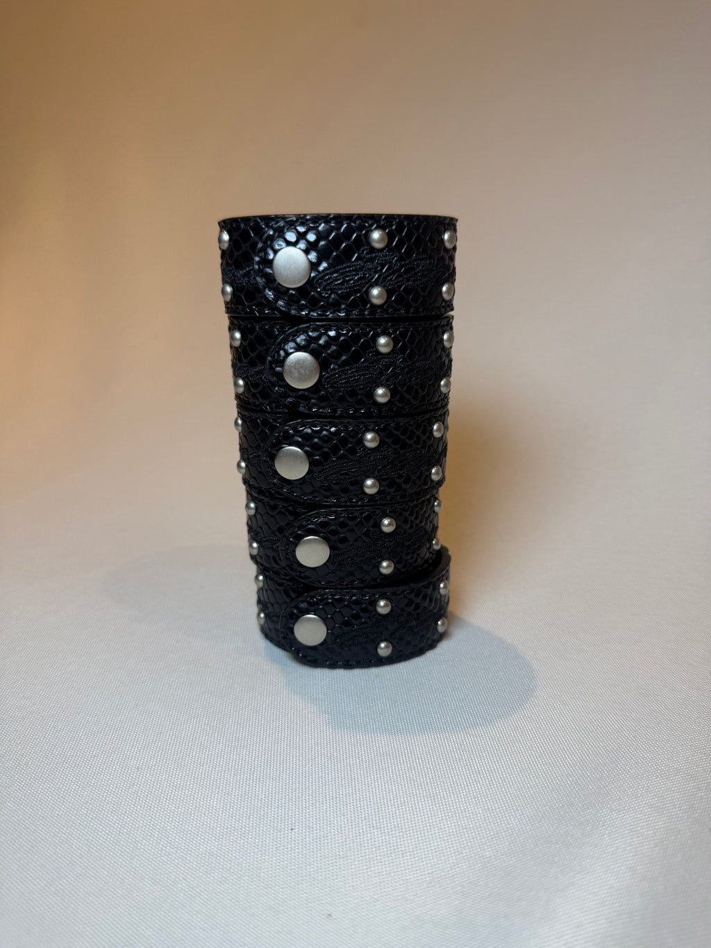 Black Python Leather Bracelet