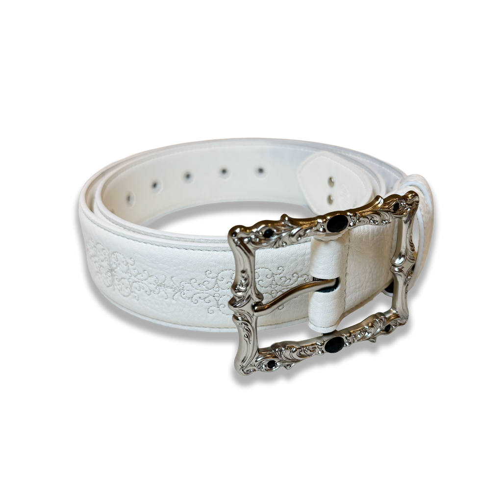 Eterna White Leather Belt