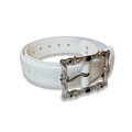 Eterna White Leather Belt