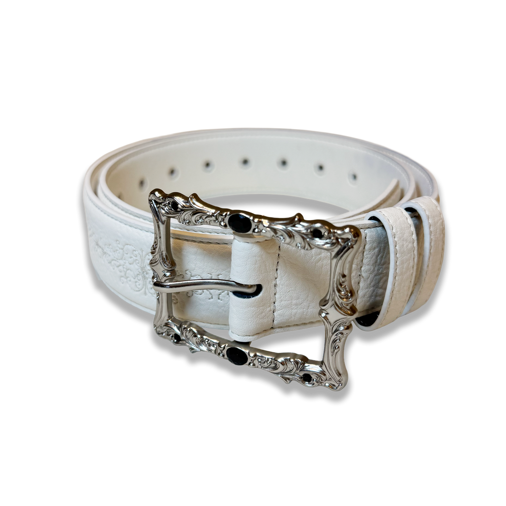 Eterna White Leather Belt