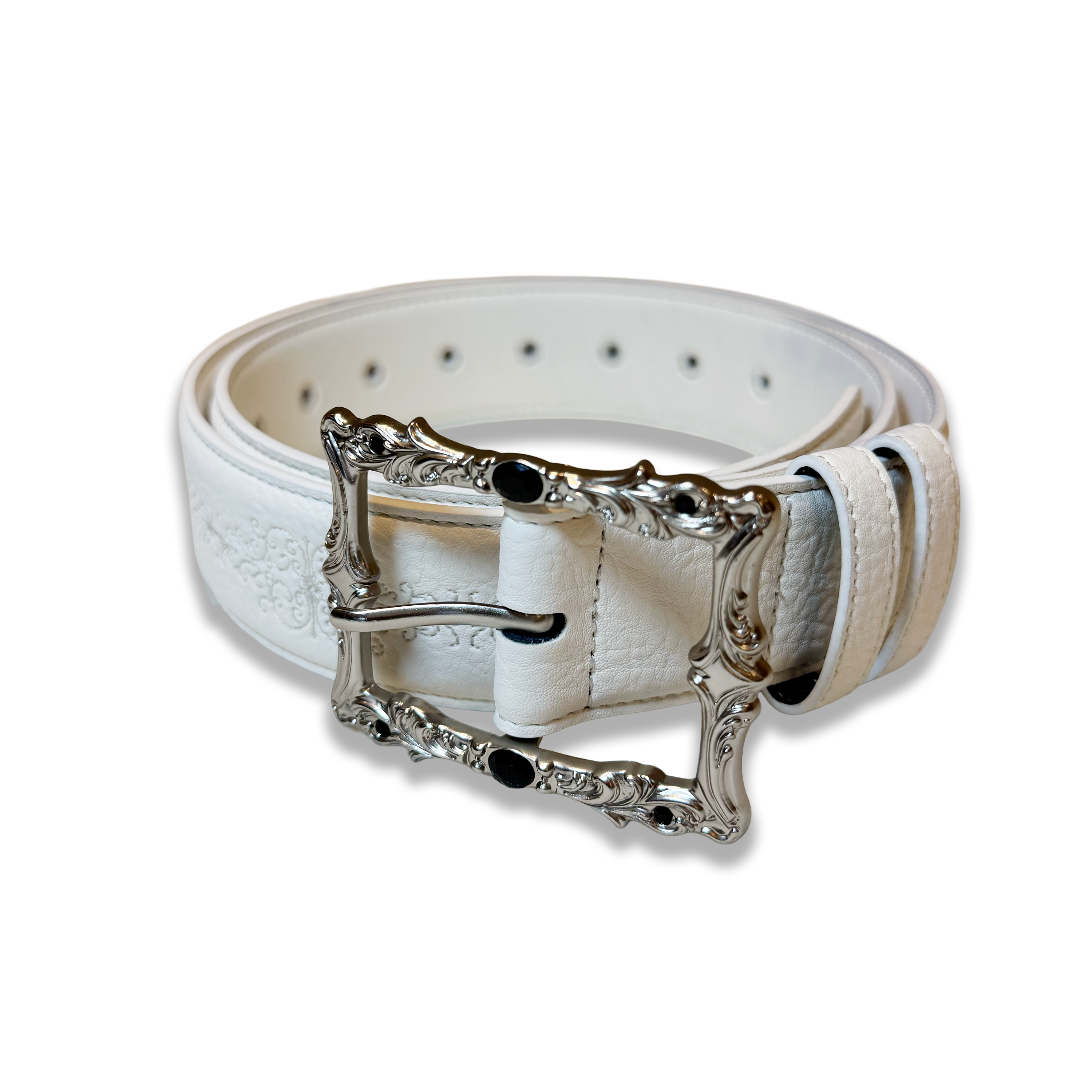 Eterna White Leather Belt