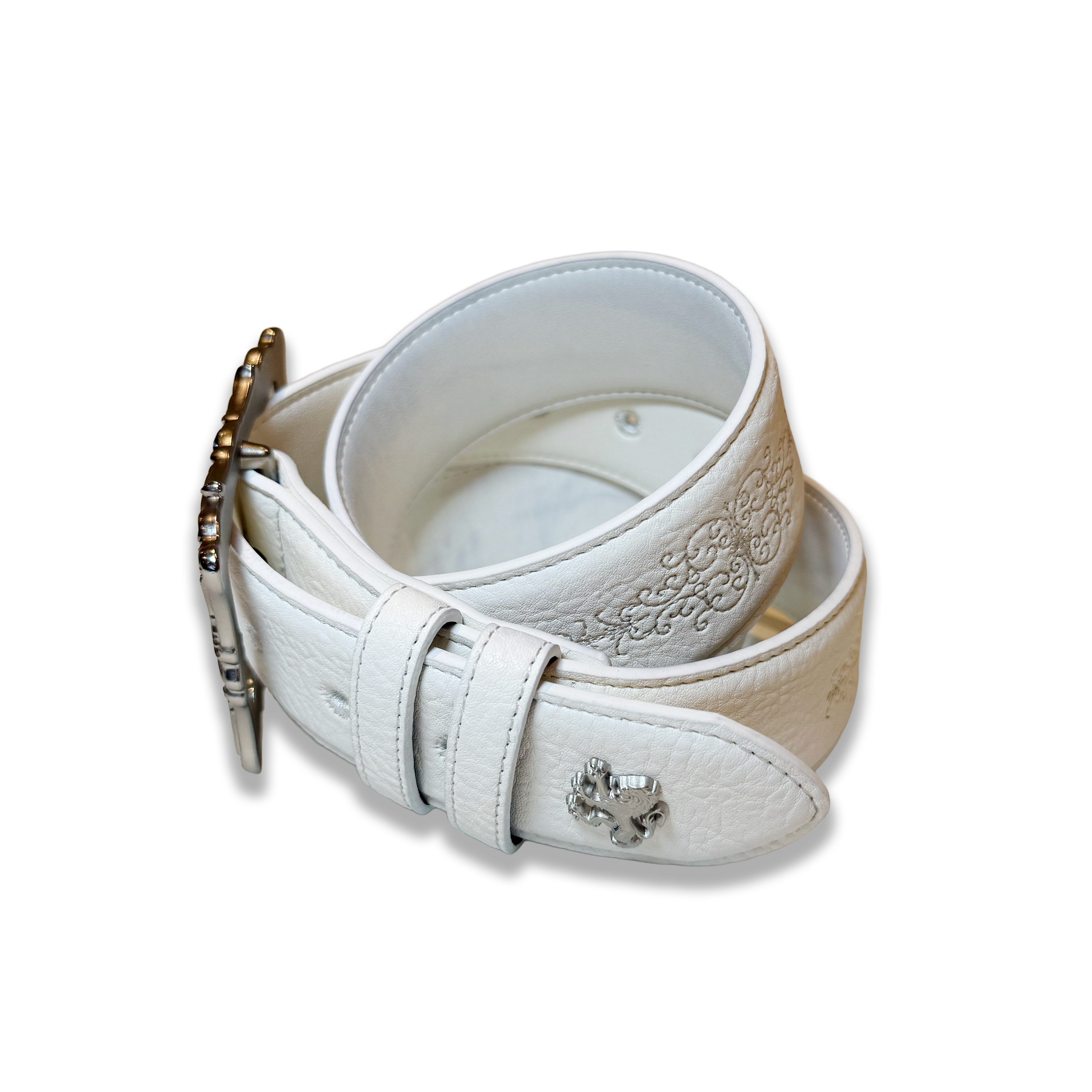 Eterna White Leather Belt
