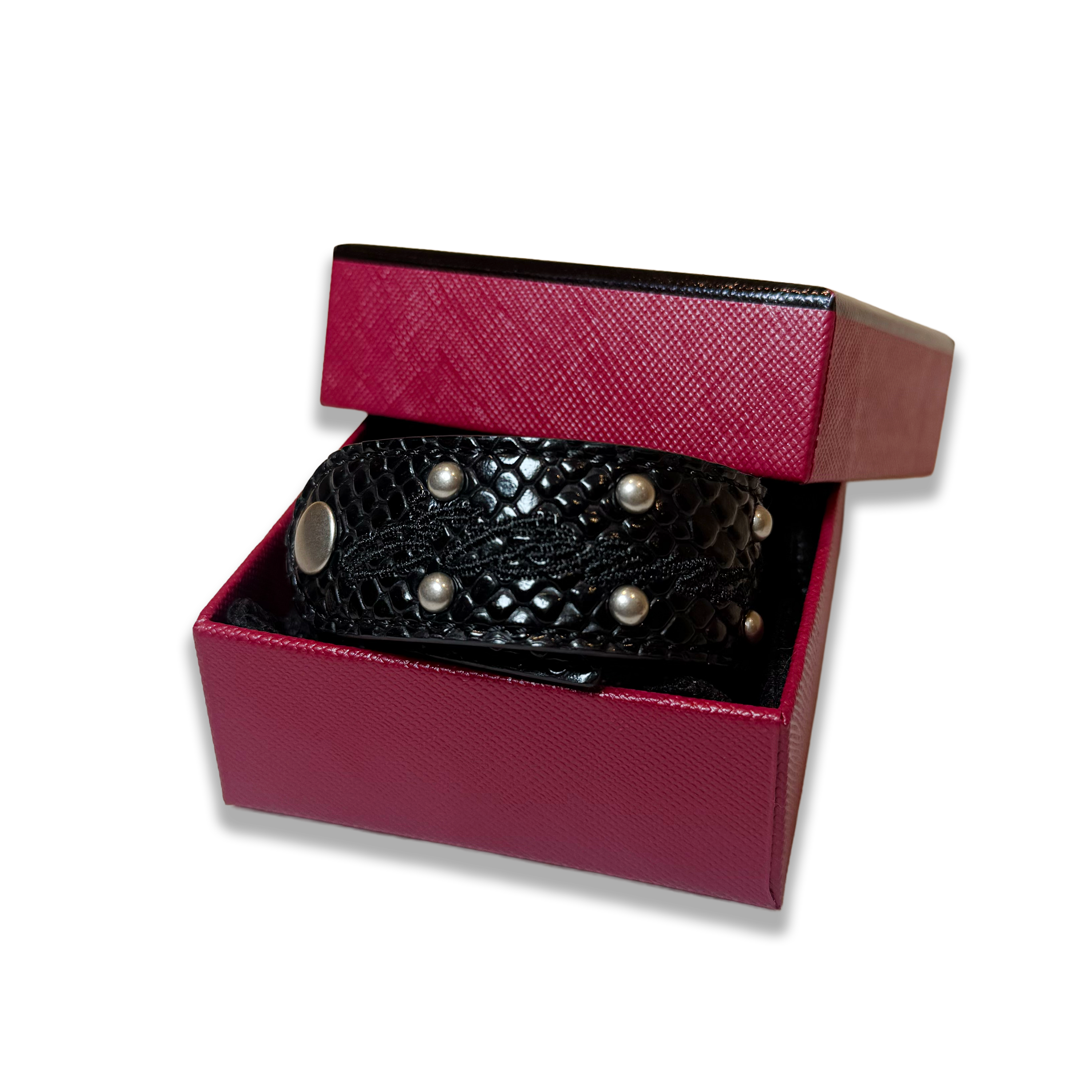 Black Python Leather Bracelet