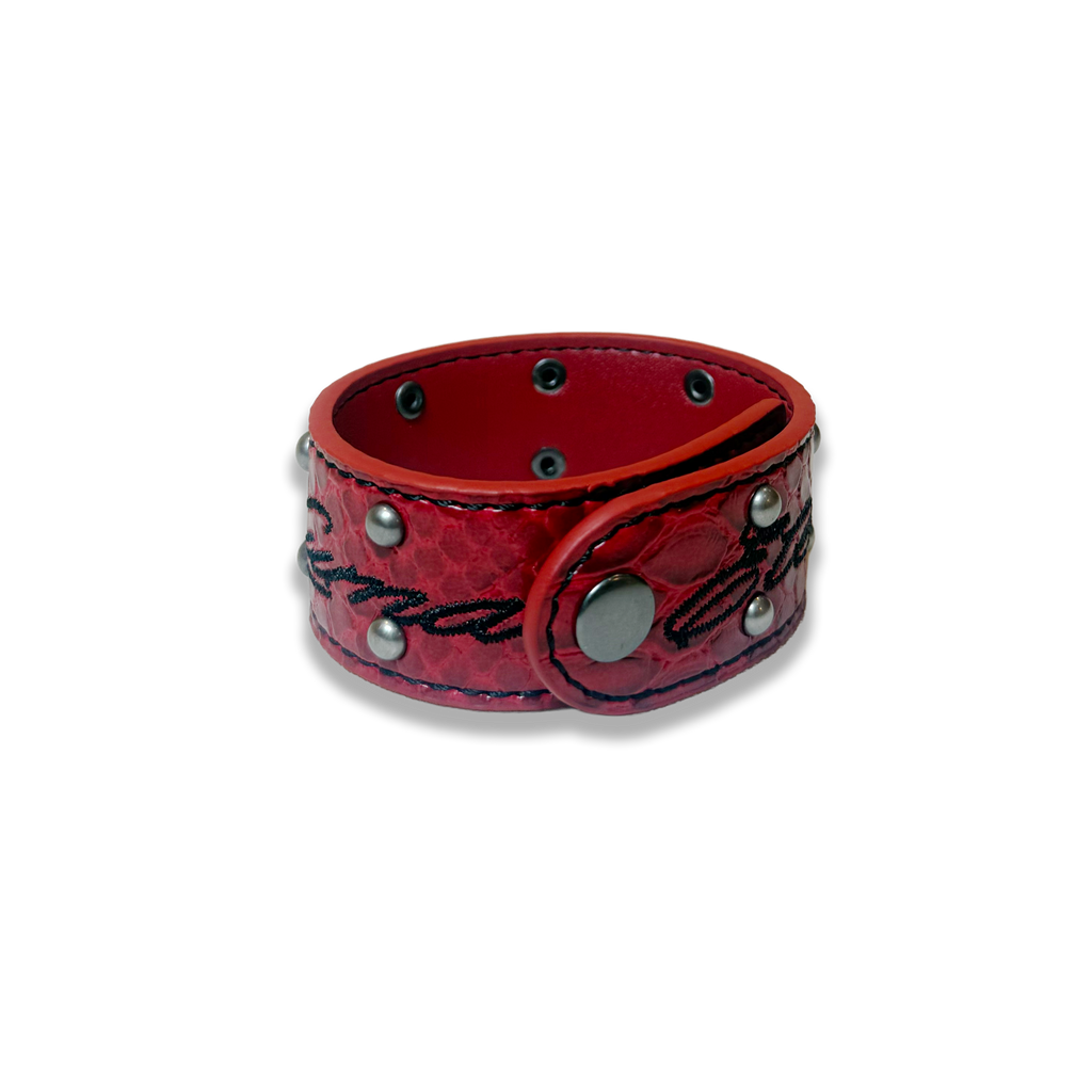 Red Python Leather Bracelet