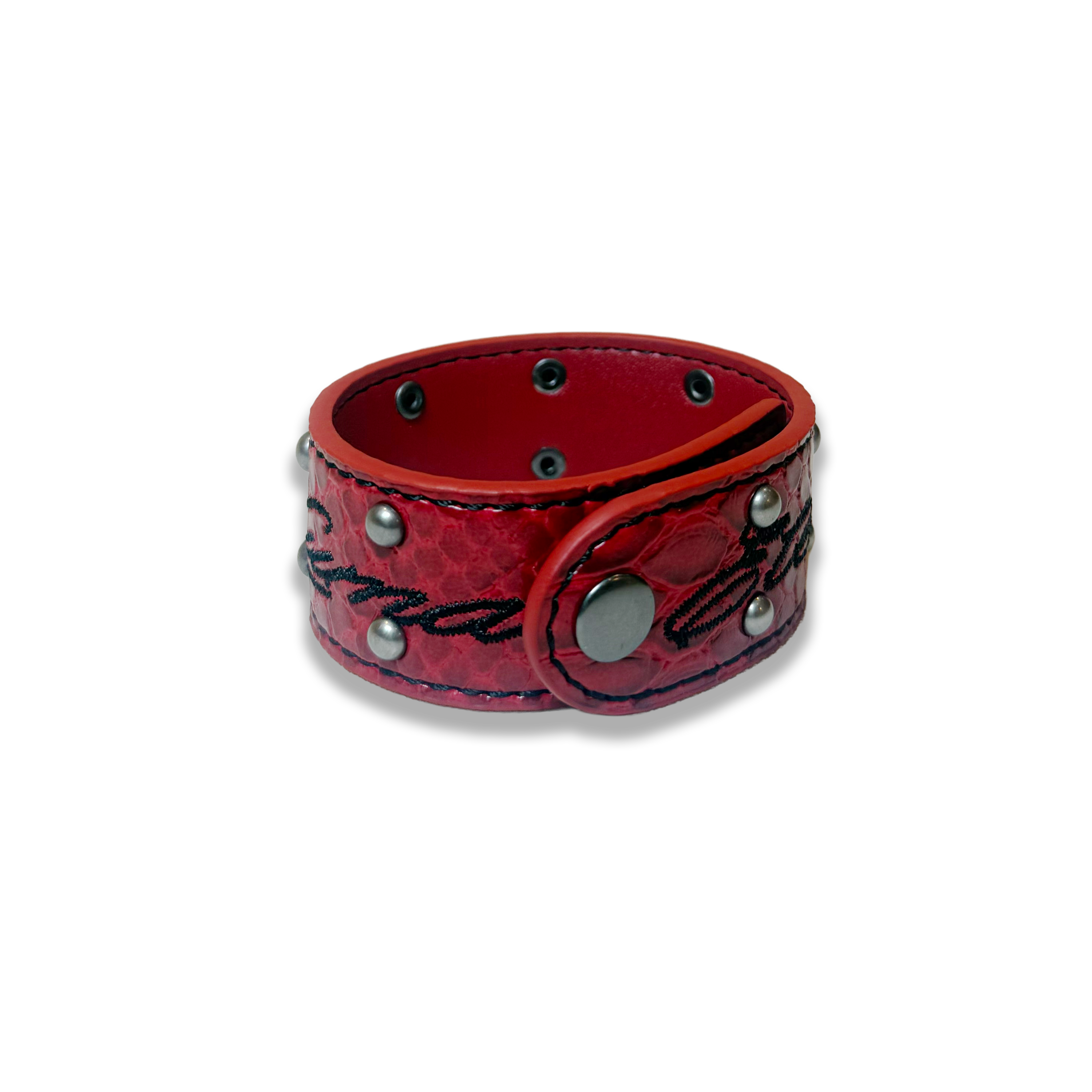 Red Python Leather Bracelet